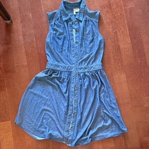 Passport Sleeveless Denim Blue Kids Dress